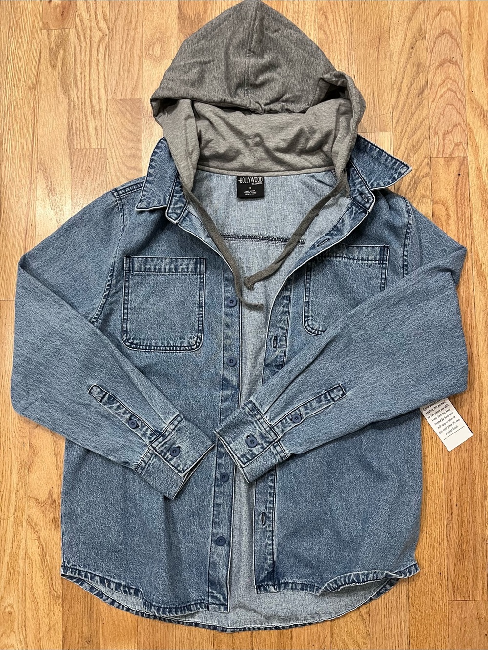 NWT Men’s M. Hollywood The Jean People. Trucker Jean Jacket w Hoodie. Rare find